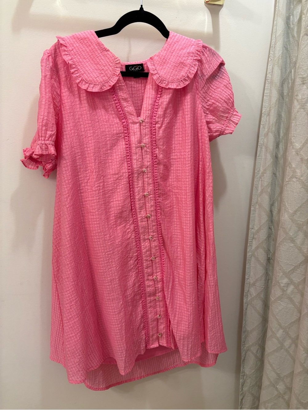 GiGiO Boutique Pink Collar Frilly Dress